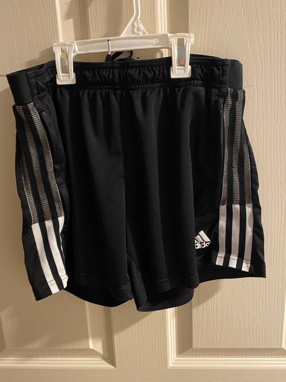 adidas Black Shorts with White Side Stripes